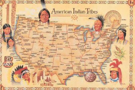 Carte des tribues indiennes d'amérique